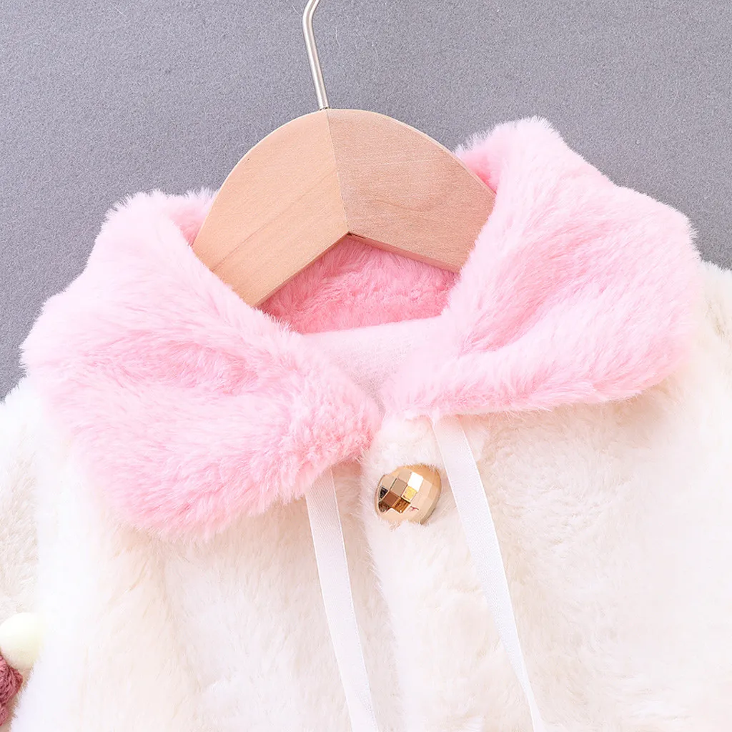 Детское пальто для маленьких девочек на От 0 до 3 лет, осенне-зимняя теплая одежда для маленьких девочек милое пальто плащ, куртка Милая Детская верхняя одежда с рисунком