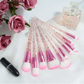 

10Pcs Unicorn Professional Makeup Brushes Set Eyeshadow Foundation Blush Brush Crystal Long Handle Cosmetic Beauty Tools