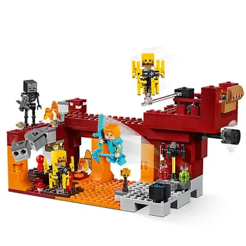 

The Blaze Bridge Building Blocks With Steve Action Figures Compatible 21154 Bricks Sets Toys For Gifts Kids