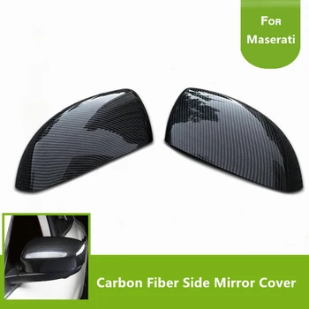 

For Maserati Levante 2016 2017 Carbon Fiber Look Side Door Mirror Cover Rearview Mirror Protector Cap Trims 2PCS Car Stickers