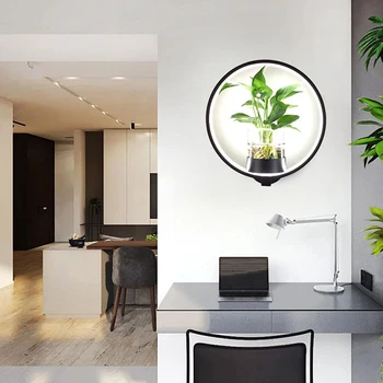 

Creative Modern LED Hydroponic Plant Glass Wall Light Living Room Restaurant Stair Aisle Light Study Bedroom Bedside Lamp