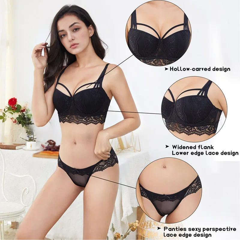 Varsbaby модный сексуальный комплект нижнего белья с глубоким v-образным вырезом и эффектом пуш-ап, комплект из 4 предметов: бюстгальтер+ трусики+ подвязки+ чулки для женщин