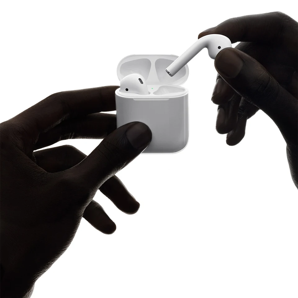 Apple AirPods 2nd with Charging Case Bluetooth Earphone Wireless Bass Earbuds Tones Connect Siri for iPhone iPad Mac Apple Watch
