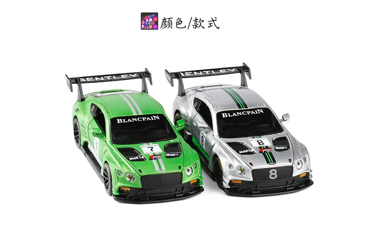 Hdw1/32 Bentley Continental GT3 брелок для автомобильных ключей, модель 3-дверный звук и светильник Warrior Металлические Модель гоночной машины игрушки