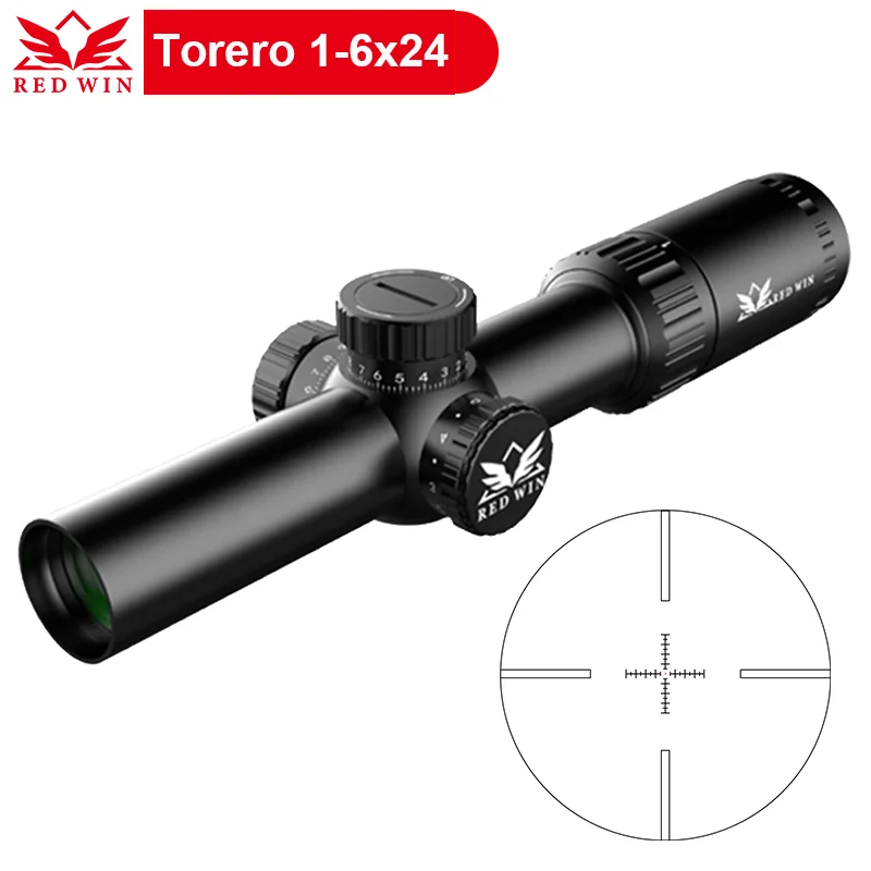 Монотрубка Red Win Torero CQB HD 1-6x24 30 мм регулируемая револьверная точка 1/5Mil со стеклом и