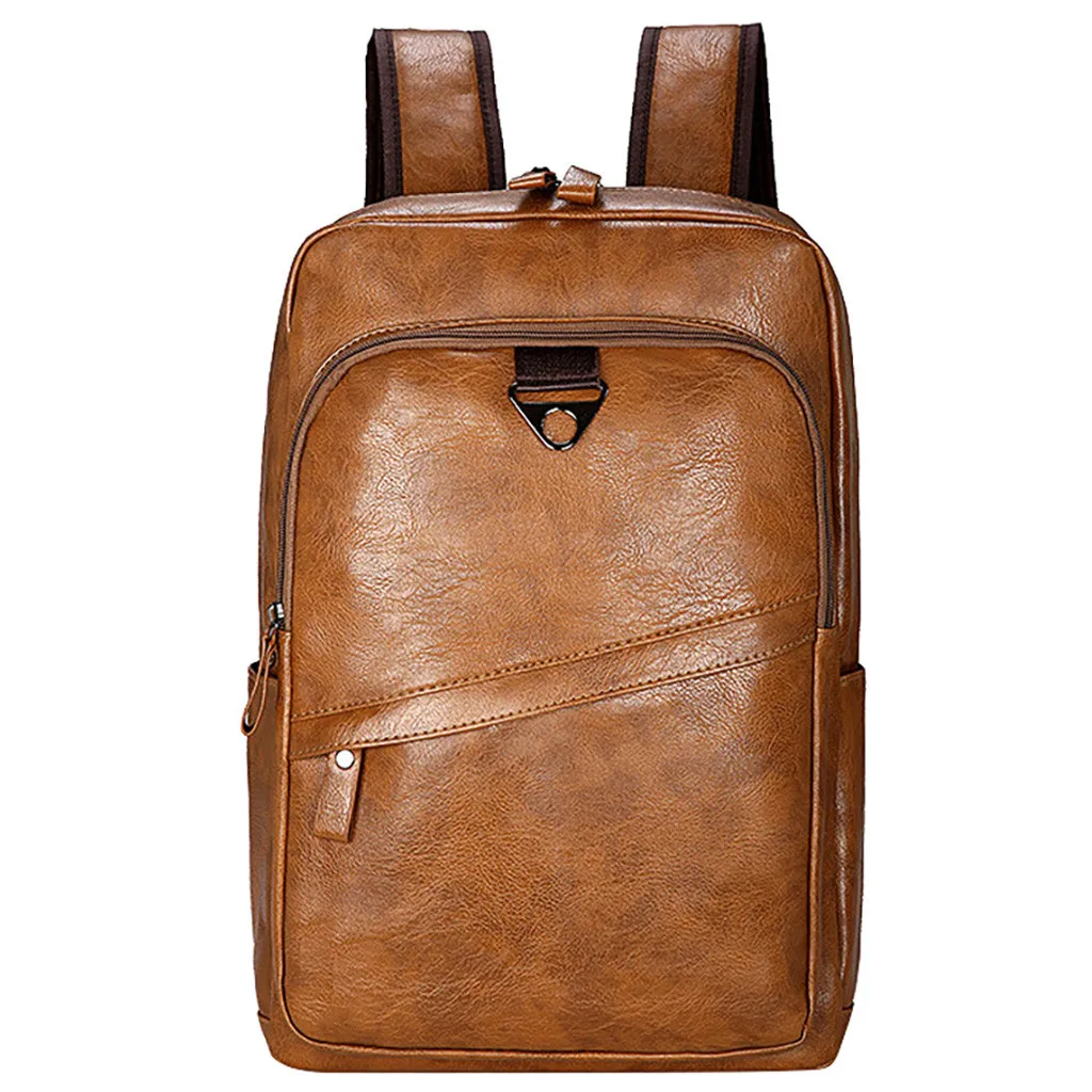 Fashion Men Backpack Waterproof PU Leather Travel Bag Man Large Capacity Teenager Male Mochila Laptop Backpacks