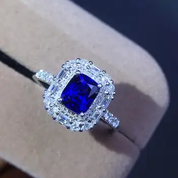 

Sapphire Rings J1207 Pure 18 K Natural Royal Blue Sapphire Gemstones 1.53ct Diamonds Gems Female Ring