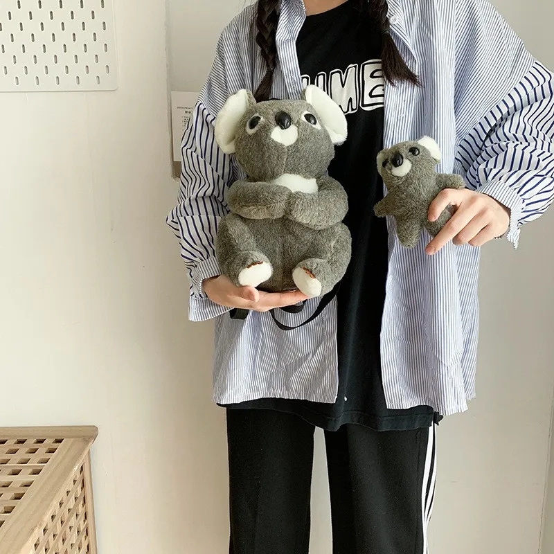 Mother and Kids Koala Bear Plush Backpack Toys Animals Key Phone Coin Purse Bag Dolls Gift for Kids Friends 2020 New Arrival  (7)