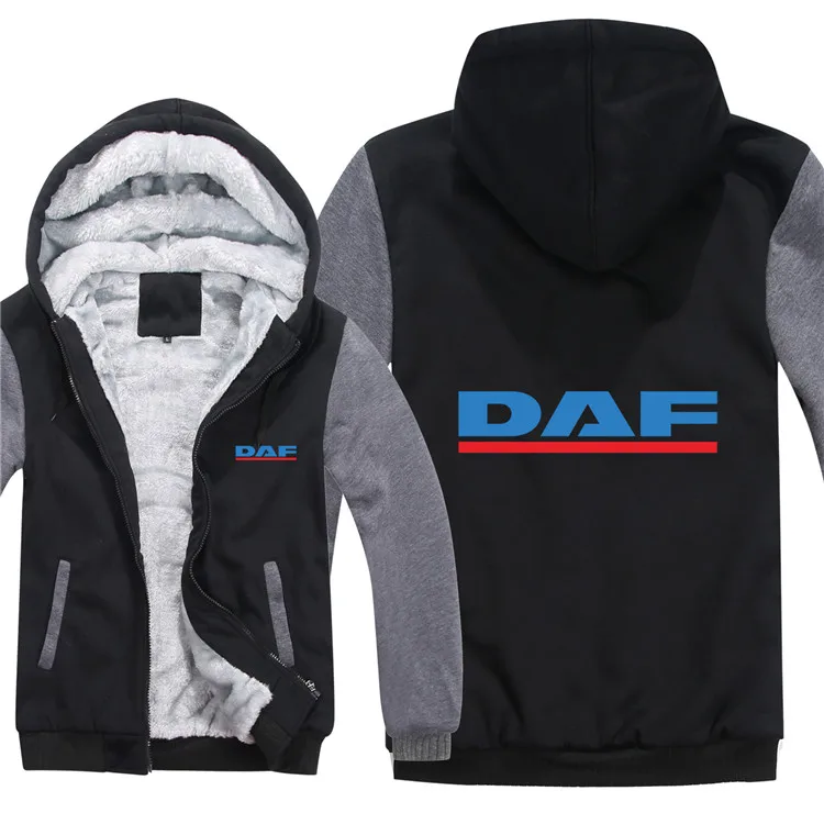 as picture DAF грузовики толстовки мужские пальто на молнии флис утолщаются DAF толстовка одежда для мужчин - Цвет: as picture