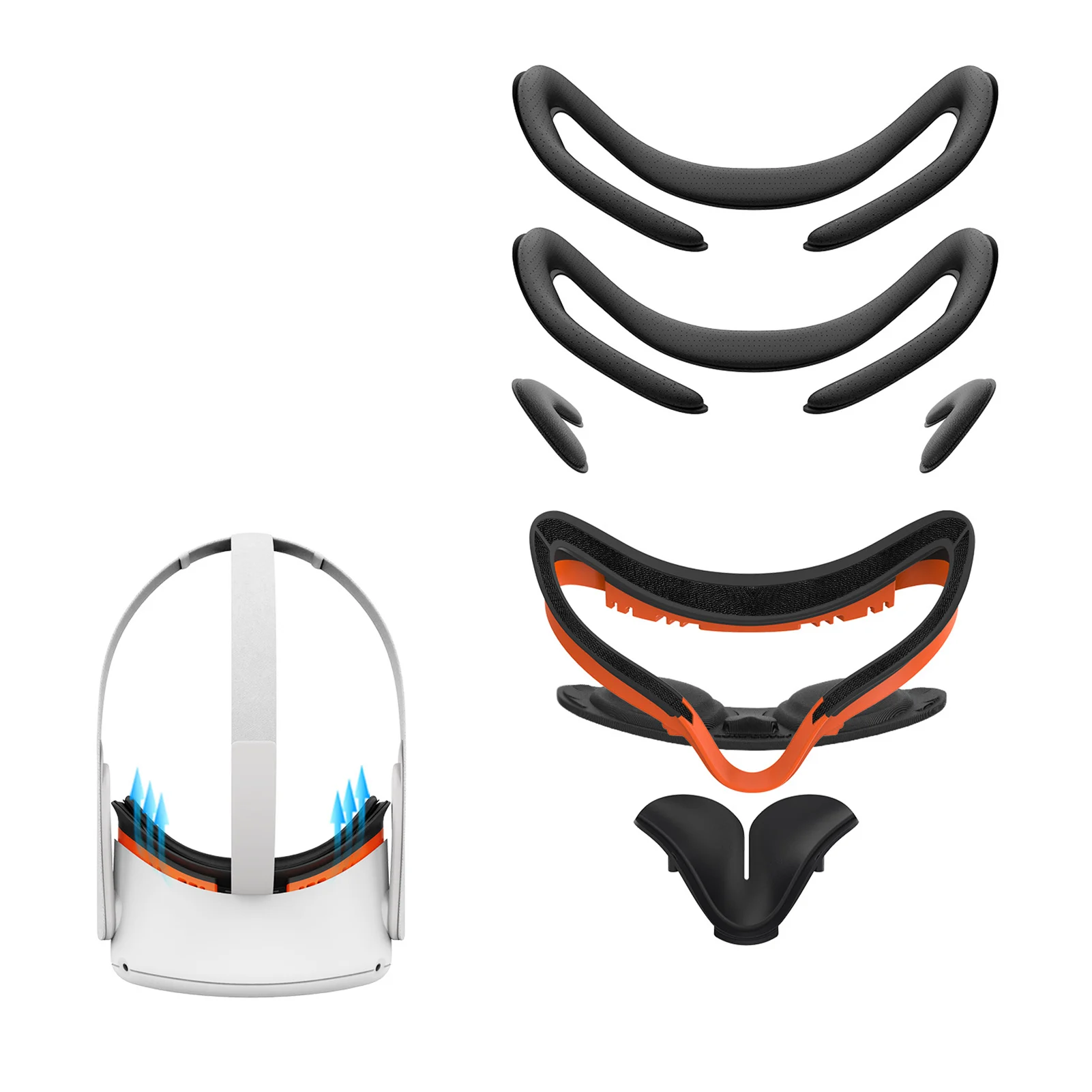 Soporte Facial 7 en 1 para móvil, almohadilla de espuma de cuero PU ligera antifugas, accesorios cómodos para Oculus Quest 2 VR