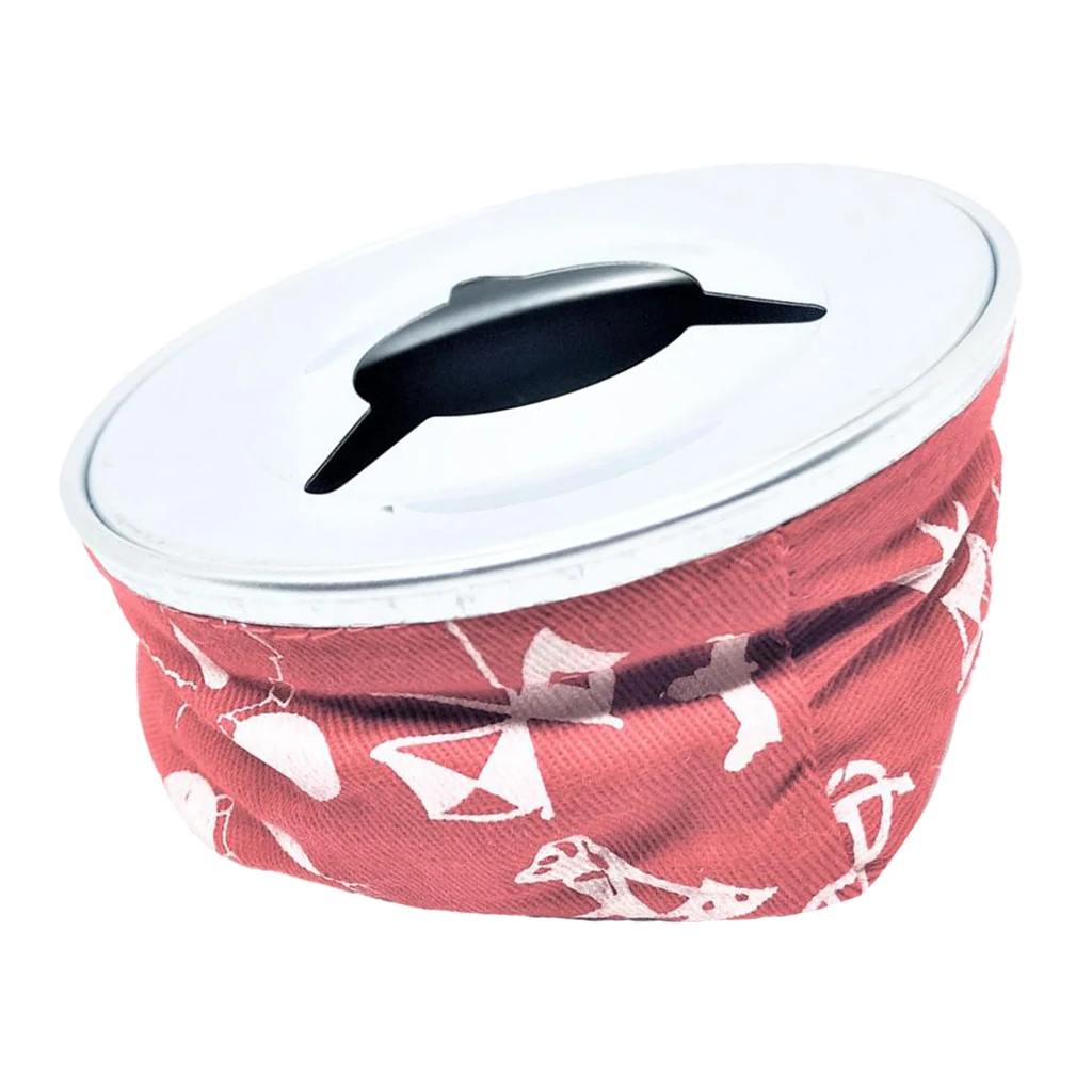 Stainless Steel Windproof Bean Bag Ashtray Cigarette Holder Red for Marine Boat Yacht RV Car