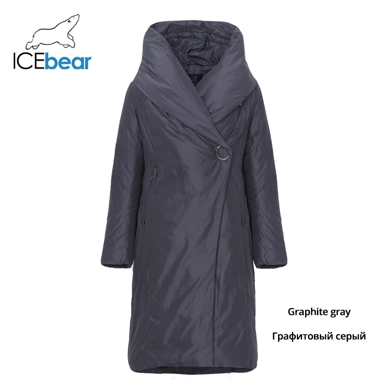 ICEbear Новая зимняя женская куртка Модные женские хлопчатобумажные пальто Высококачественная парка Пальто с капюшоном Зимняя женская одежда Повседневная женская куртка Фирменная одежда GWD18217I - Цвет: G658