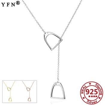 

YFN Necklace 925 Sterling Silver Lucky Double Horse Hoof Pendants Horseshoe Necklaces For Women Fashion Jewelry Christmas Gifts