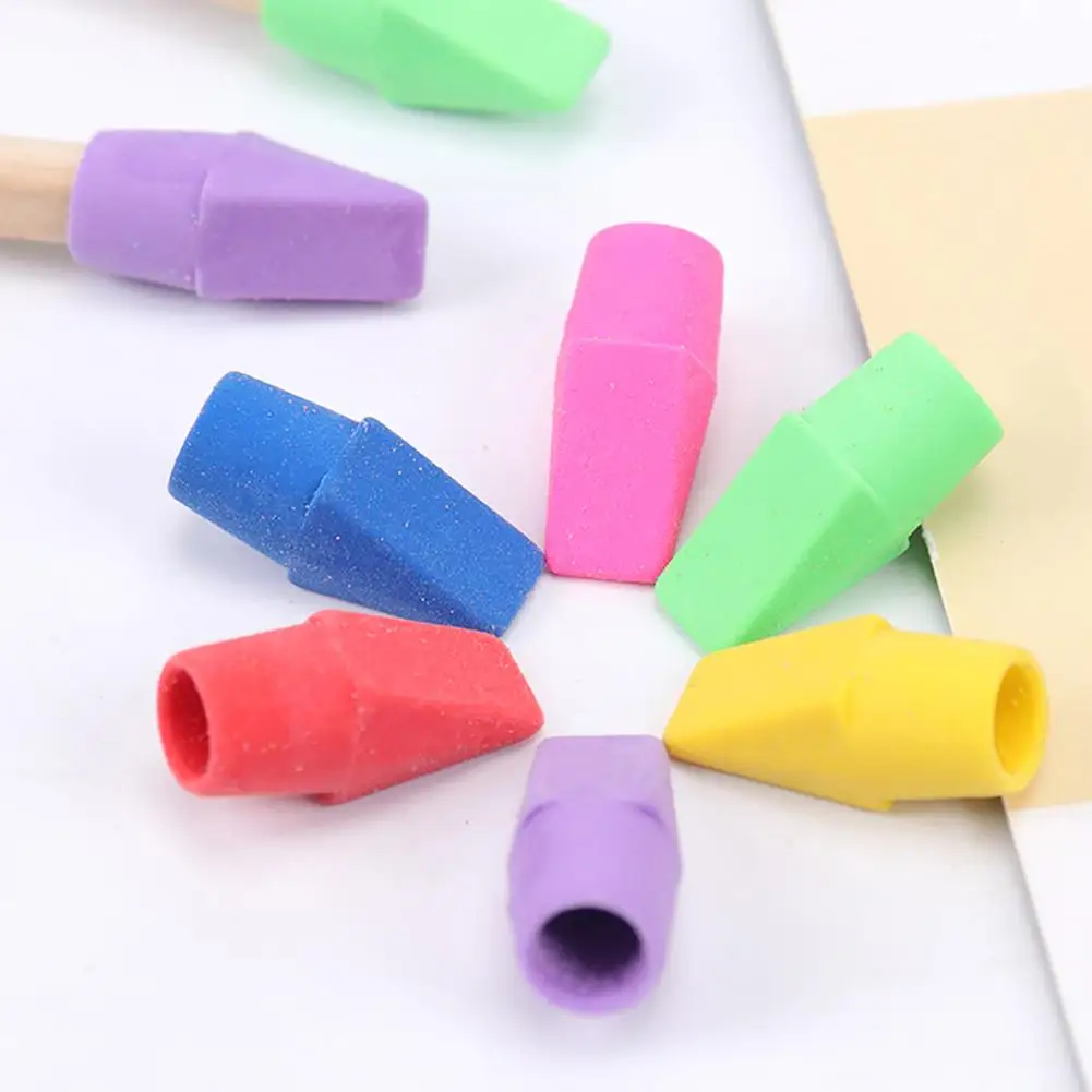 

30 PCS Erasers Pencil Top Eraser Caps Chisel Shape Pencil Eraser Toppers Student Painting Correction Supplies Stationery