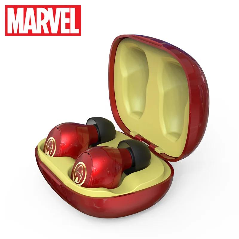 US $30.59 Marvel Certified Bluetooth V50 Earbuds Iron Man Tws Wireless Stereo Earphones Support Linking Two Mobile Phone Captain America