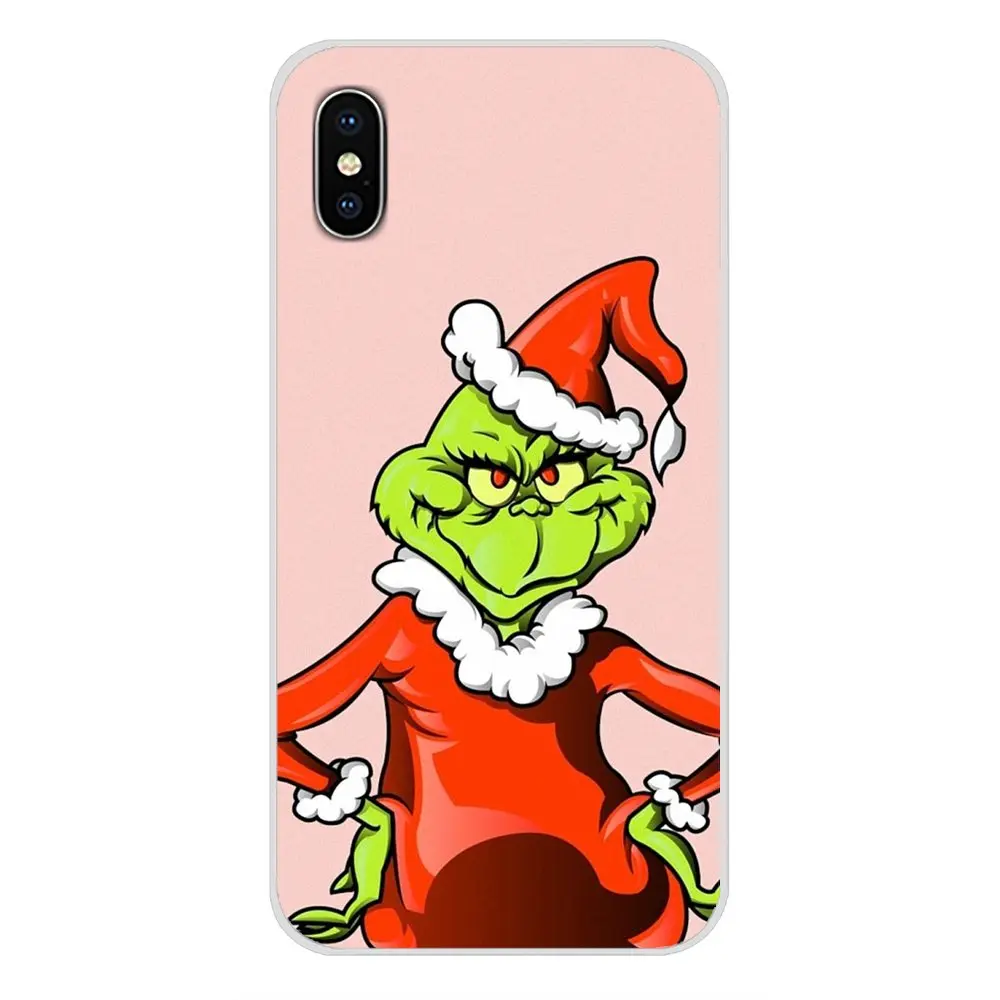 Дизайнерский чехол для Apple IPhone X XR XS MAX 4 4s 5 5S 5C SE 6 6S 7 8 Plus ipod touch 5 6 зеленый монстр Grinch палантин Рождество