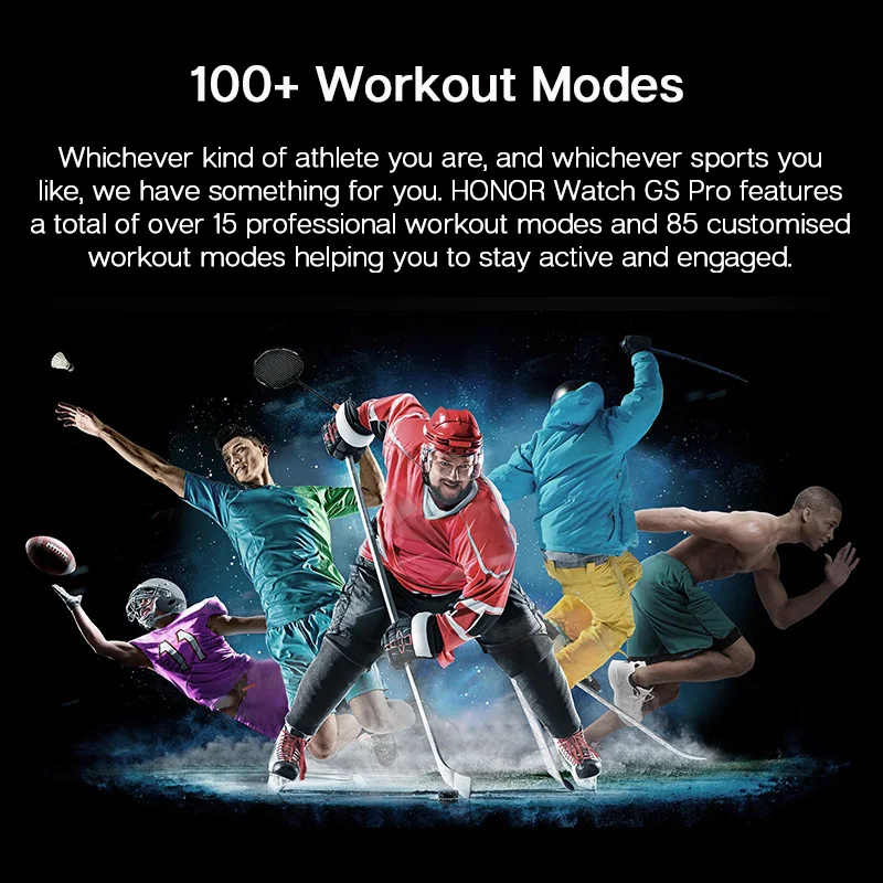 Global Version Honor Watch GS Pro Smart Watch SpO2 Smartwatch Heart Rate Monitoring Bluetooth Call  5ATM  Sports Watch for Men