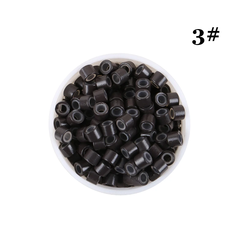 Ring Beads Hair Extensions Tools, Hair Extensions Tools, Nano Rings, 1000Pcs/Jar 4.0x2.0x3.0mm Micro Silicone Lined Rings/Links/Beads for Hair Extensions