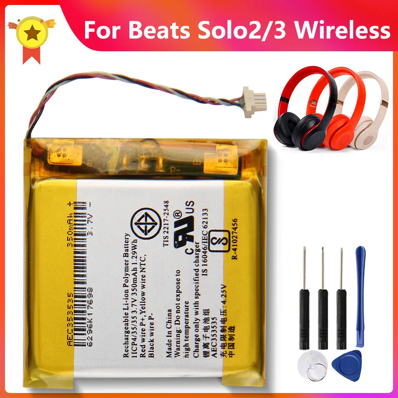 

Replacement Battery AEC353535 for Beats Solo 2.0 3.0 100% Original Battery Quality Product Beats Solo3 Wireless 350mAh + tools