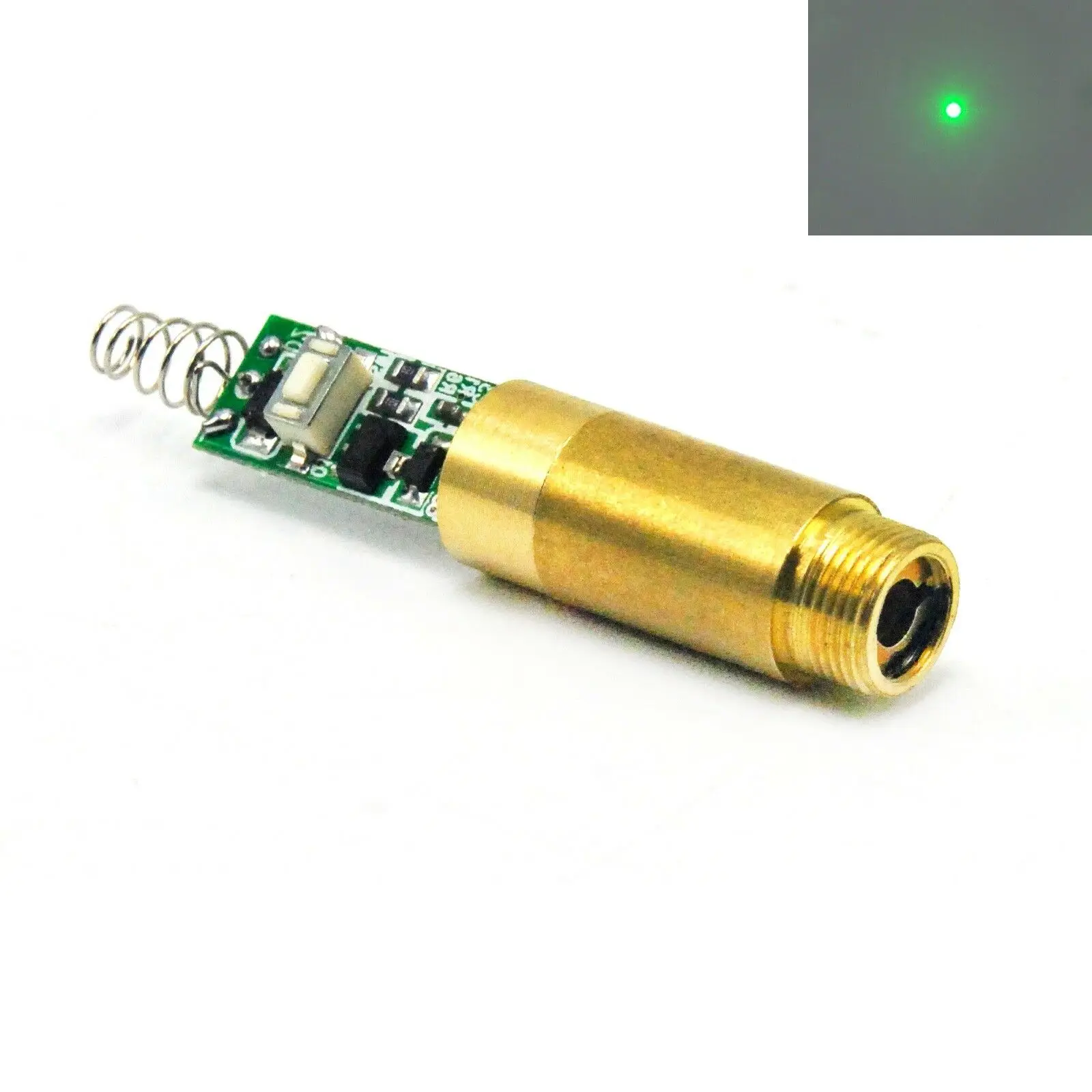 

532nm 10mW зеленый точечный лазерный диодный модуль из латуни 3,7 V-5V плата драйвера