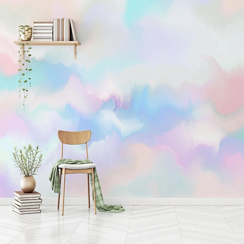 Minimalista Color Laser Abstrato Papel de Parede Auto-adesivo Fundo Arte Moderna Adesivo Mural Parede da Sala Mudança Gradual