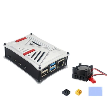 

ABS Protective Case Easy Install Replacement Universal Impact Resistant Enclosure With Cooling Fan For Raspberry Pi 4 Model B