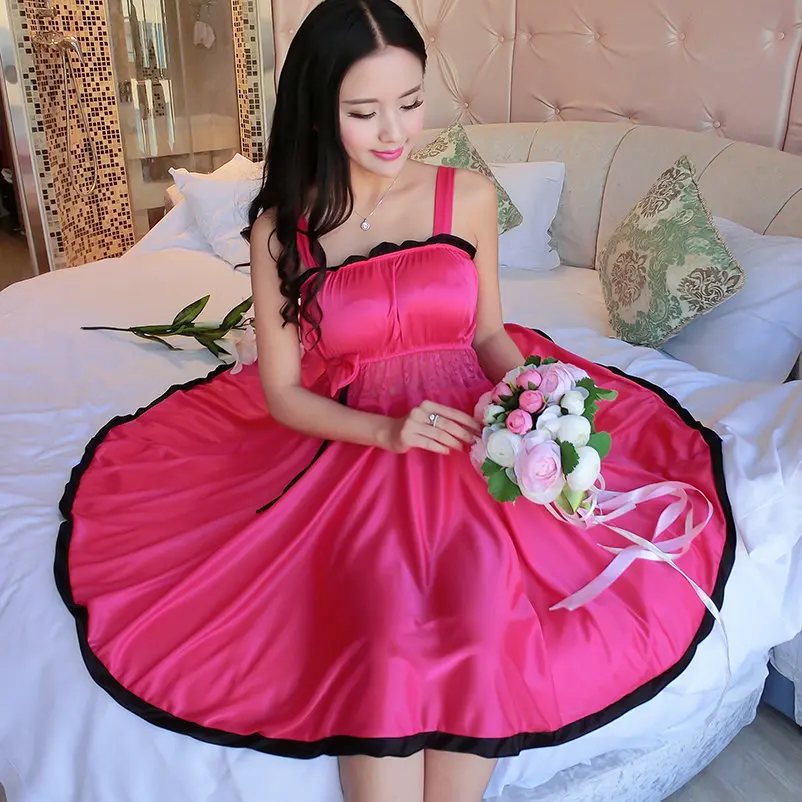 style 09 Сексуальное домашнее Ночное платье для женщин с глубоким v-образным вырезом кружевная одежда для сна, женское белье, шелковая атласная ночная рубашка, ночная рубашка, летняя домашняя одежда - Цвет: style 09