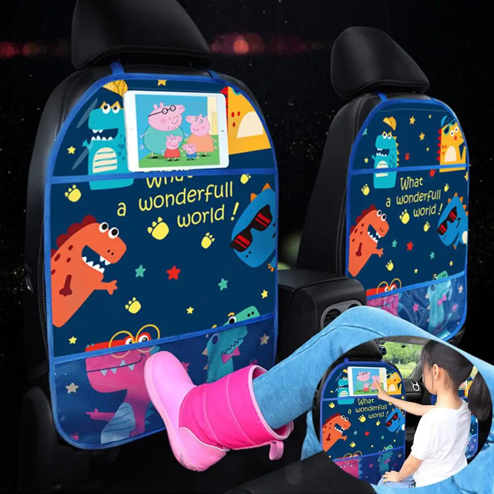 

Baby Cartoon Car Seat Back Protector Car Organizer Tablet Stand Hanging Bag Car Storage Holder Kick Mat Baby Care Accessories