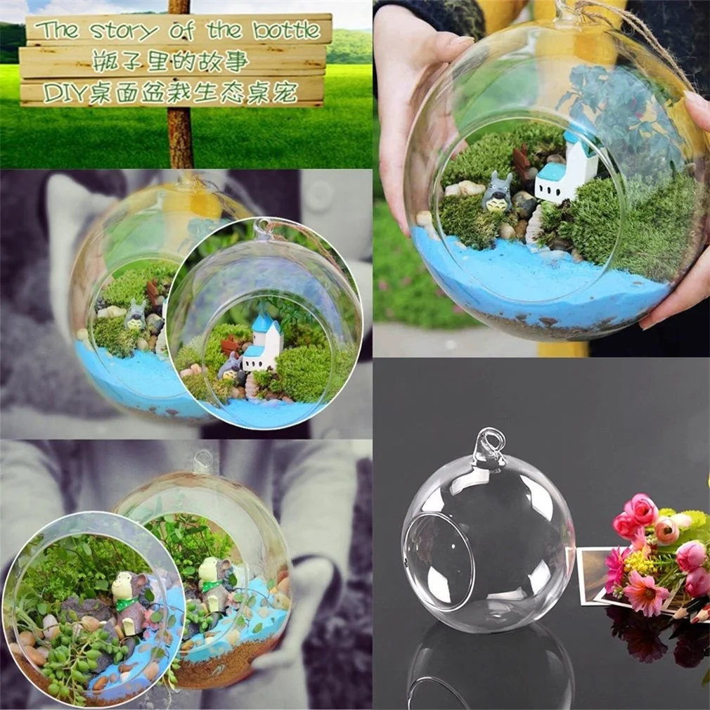 

2017 Creative Hanging Glass Ball Vase Flower Plant Pot Terrarium Container Home Office Decor Hanging Glass Vase AUG889