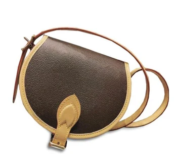 

Luxury Designer Mini Round Case Flap Satchel Bag Genuine Oxidized Leather Trimmings Strap AAA Crossbody Purse for women