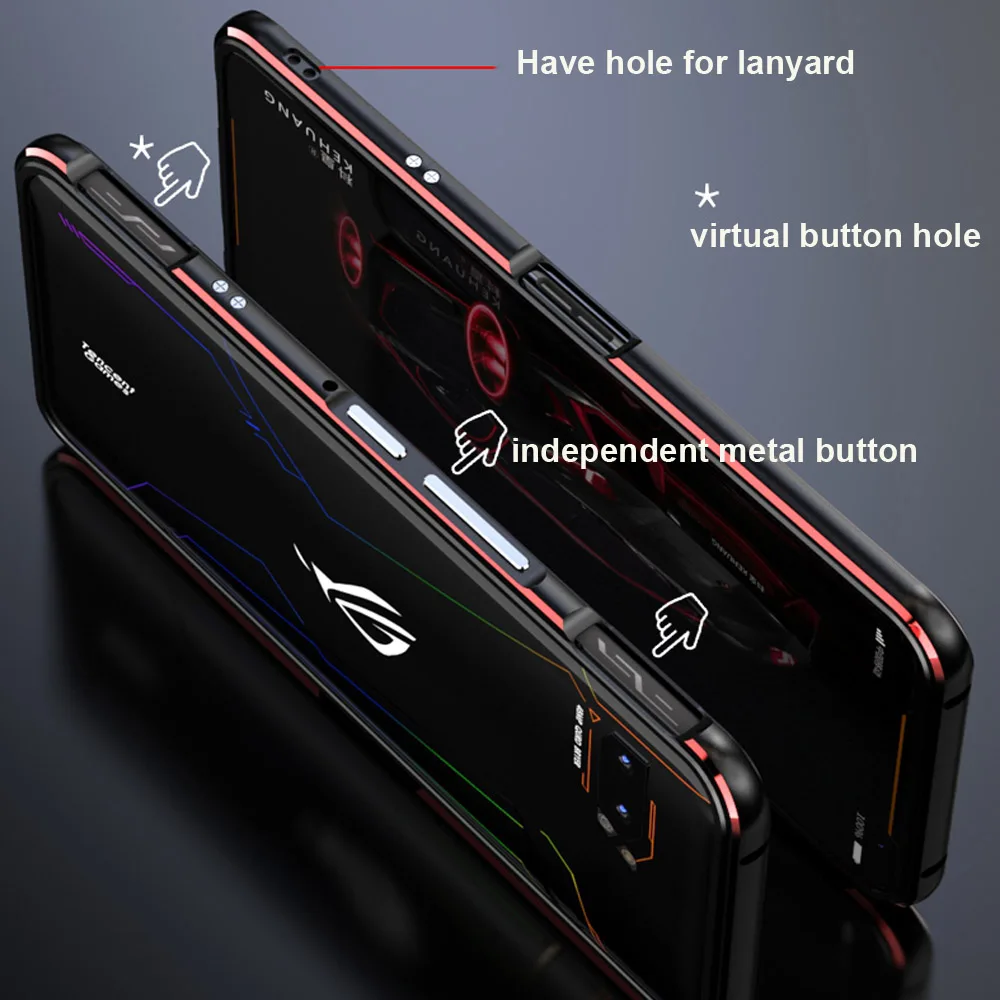 Для Asus Rog 2 Чехол, Роскошный Глянцевый алюминиевый защитный чехол-бампер для Asus Rog2, чехол для Asus Rog phone 2 global чехол s