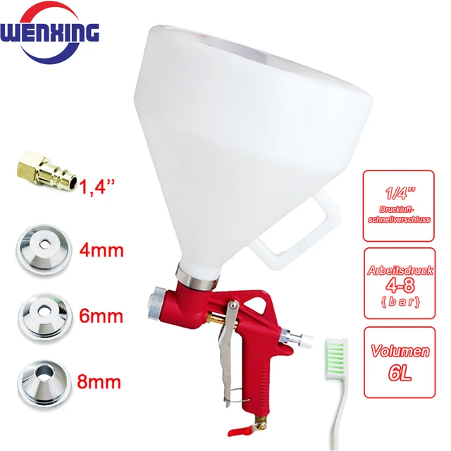 WENXING Air Hopper Spray Gun Paint Texture Tool Drywall Wall Painting Sprayer with 3 Nozzle 1