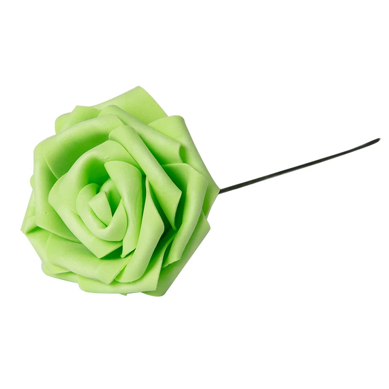 Green 10 головок 8 см новые красочные искусственные из ПЭ пены розы Букет невесты домашний Свадебный декор Скрапбукинг DIY Поставки - Цвет: Green