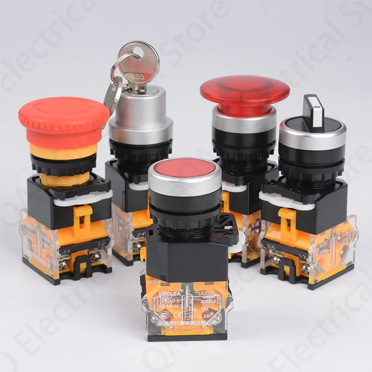 

LA38 2 position 1NO /1NC with LED Emergency stop knob 22mm Push Button Switch series High quality Knob switch