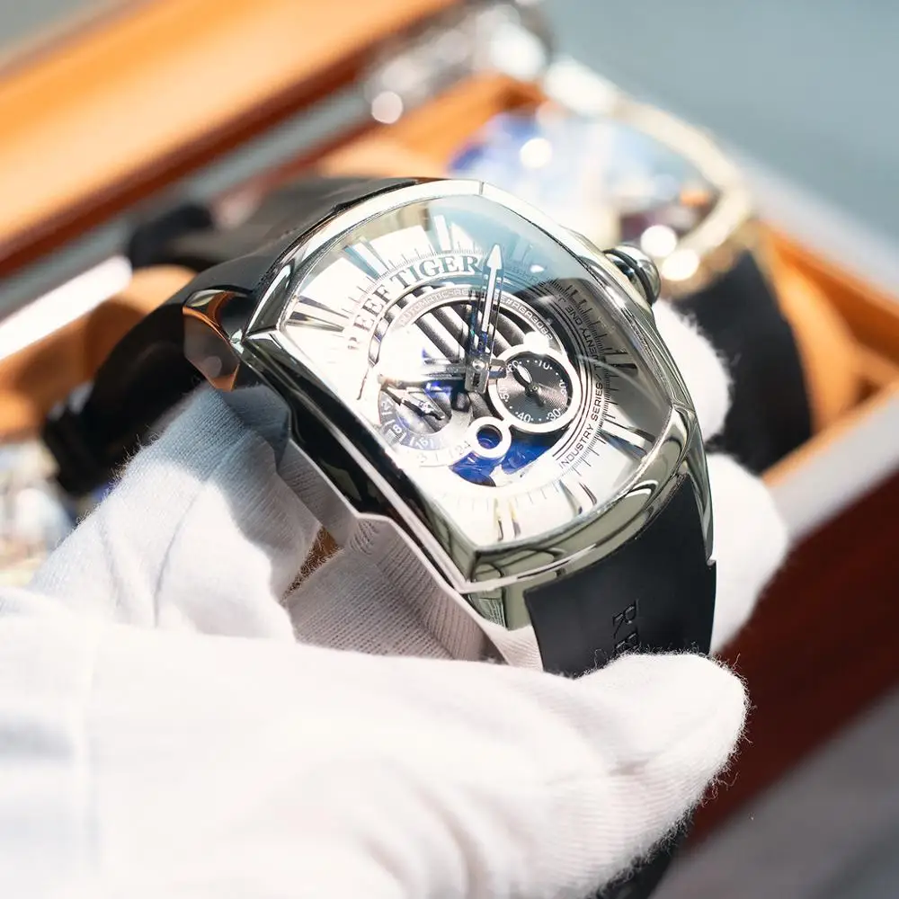 Новое поступление 2021 роскошные спортивные мужские часы Reef Tiger/RT со стальным белым