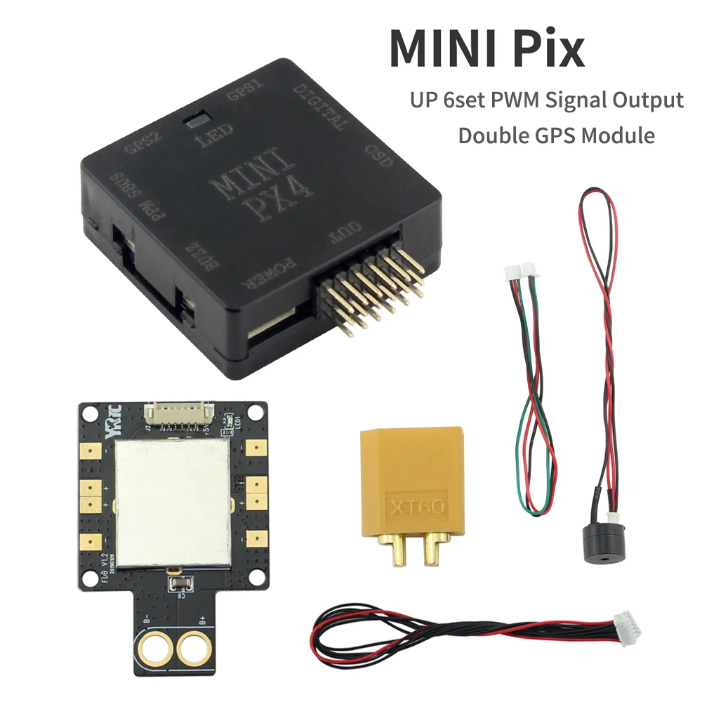 YRRC MINI PIX Pixhawk 2 4. 8 PX4 автопилот 2.4.8 32 бит Контроллер полета с модулем питания зуммер