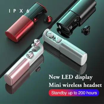

T60 TWS Wireless Bluetooth V5.0 Noise Reduction Music Earphone Waterproof Sports Earpiece With LED Display Charging Case