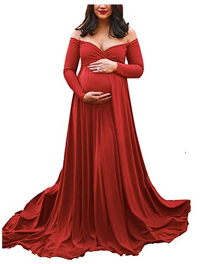 Abito premaman in chiffon blu: elegante abito da gravidanza fluido - Italia