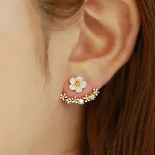 Korean small Daisy Stud Earrings For Women Fashion Imitation Pearl Flowers Hanging After Senior Female Jewelry Girls Gift