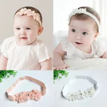 Accesorios de bebé niña princesa cristal diademas de diamantes flores cinta elástica para el pelo para regalos de fiesta de cumpleaños y accesorios de fotografía(China)