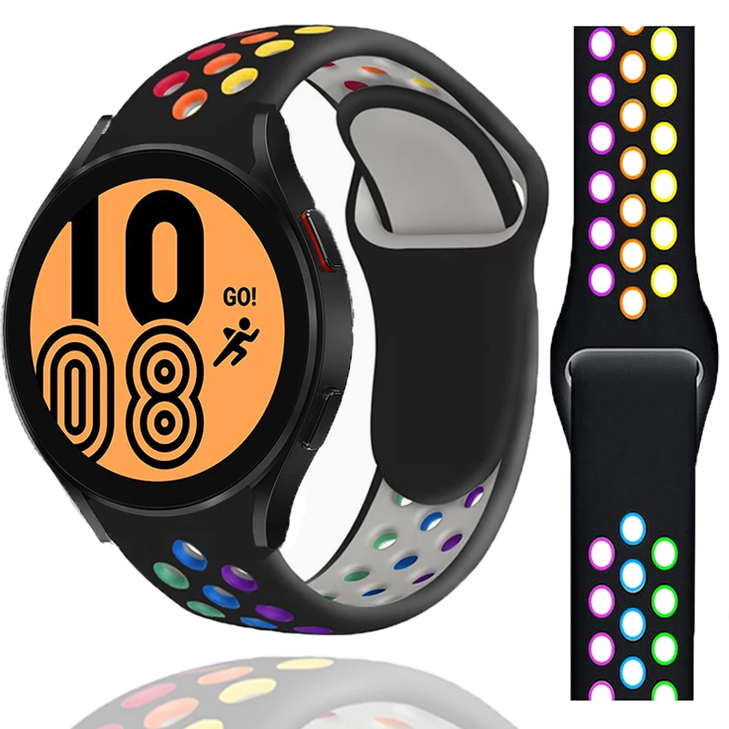 Ремешок силиконовый для Samsung Galaxy watch 4/Classic 46 мм 42 40/44 браслет Gear S3 S2 Active 2 40 44 20 22 |