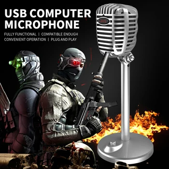 

360-degree Wide Range Pickup USB Computer Notebook Microphone Singing Home Desktop Game Conference Live Desktop Microphone