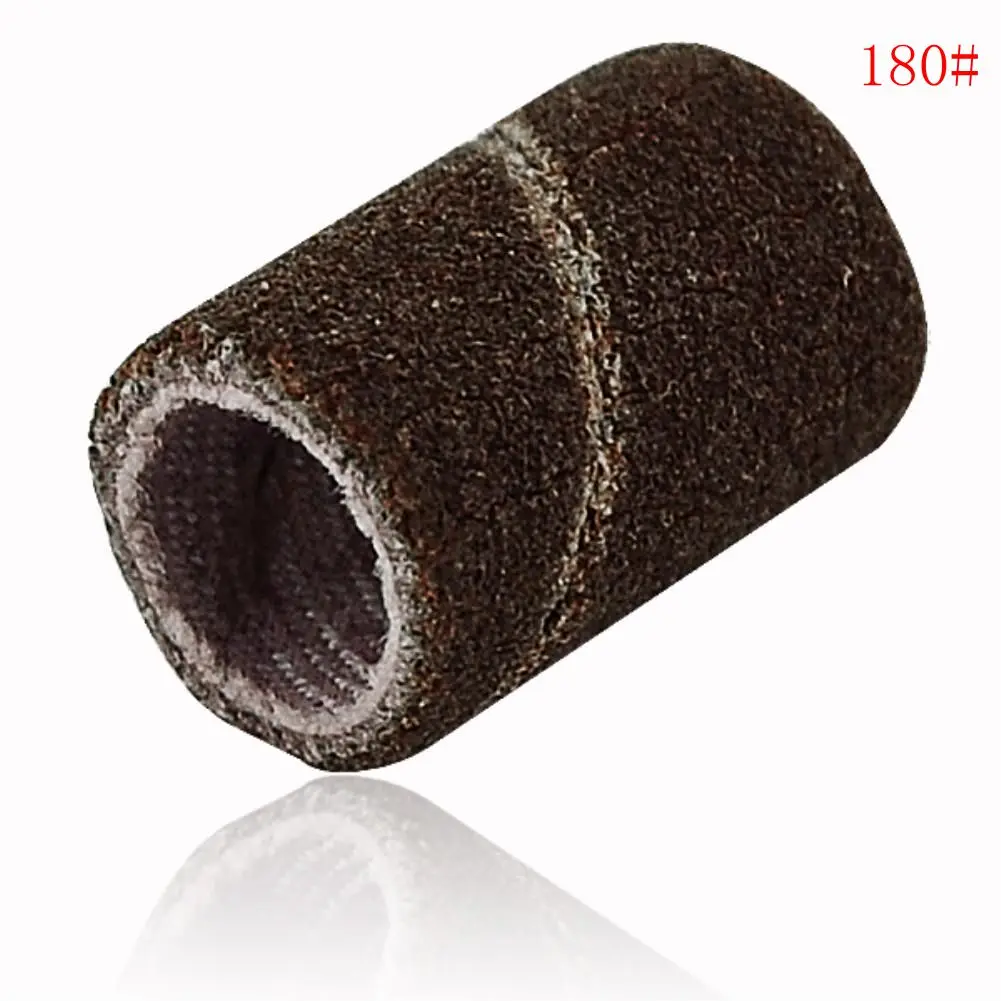 50pcs/lot Abrasive Tools Mounted Cylindrical Grinding Heads Abrasive Sleeves Sanding Bands For Nail Drill Manicure Tools