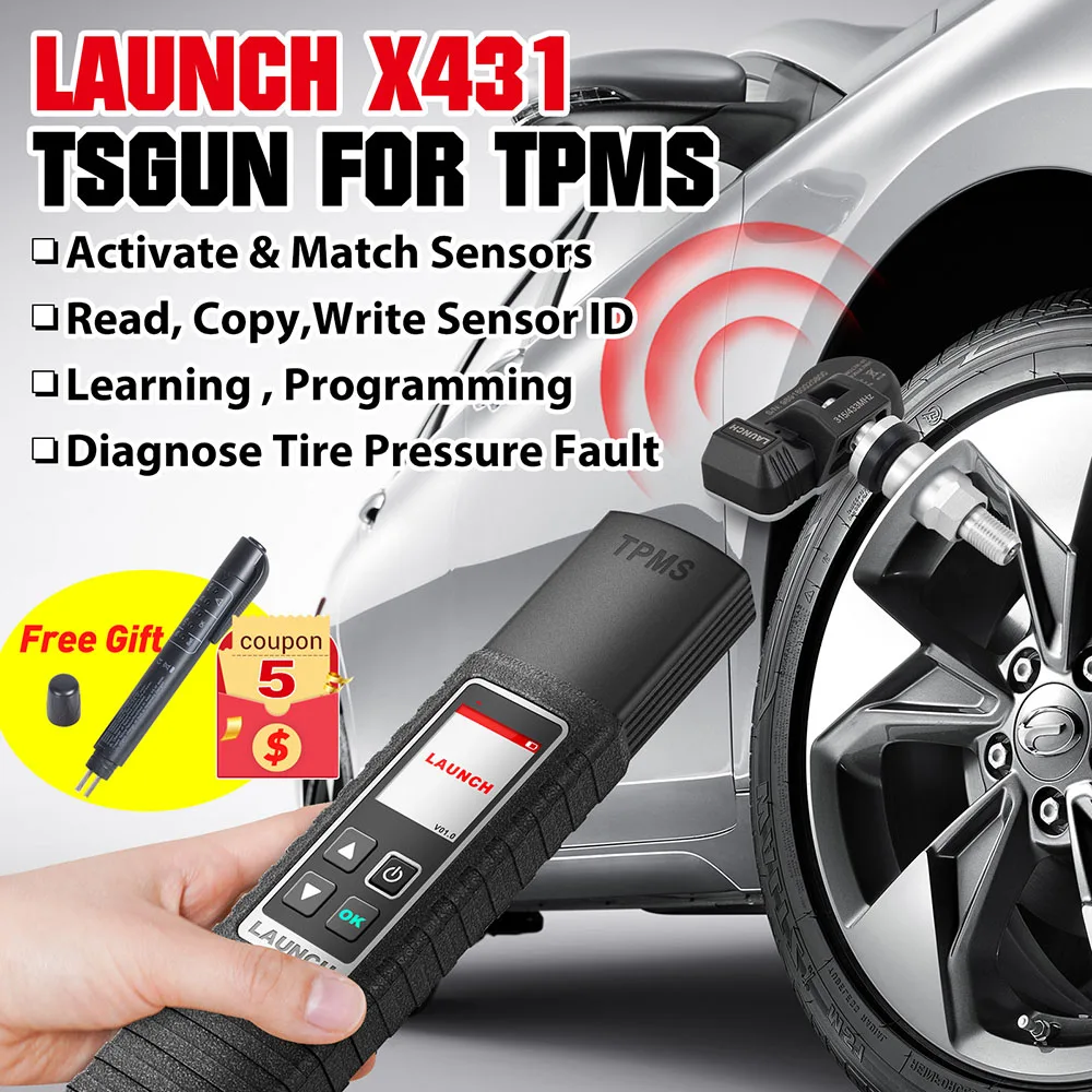 Launch Tsgun Tpms Car Tire Pressure Sensor Activator Learning