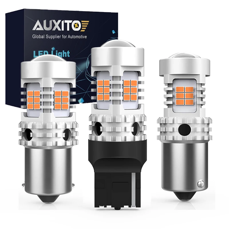 2X T20 7440 Автомобильный светодиодный Нет Hyper флэш Янтарный Желтый W21W Canbus Error Free