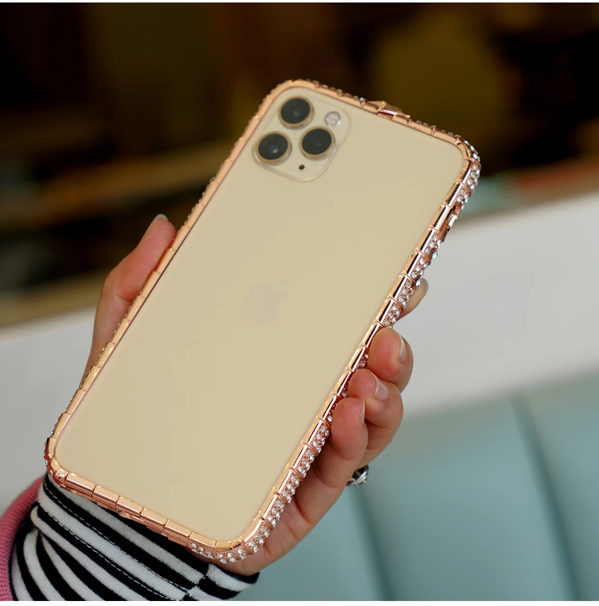 Чехол для iPhone 11 Pro Max Блестящий Алмазный чехол 12 X XR XS 8 7 6s Plus металлический с