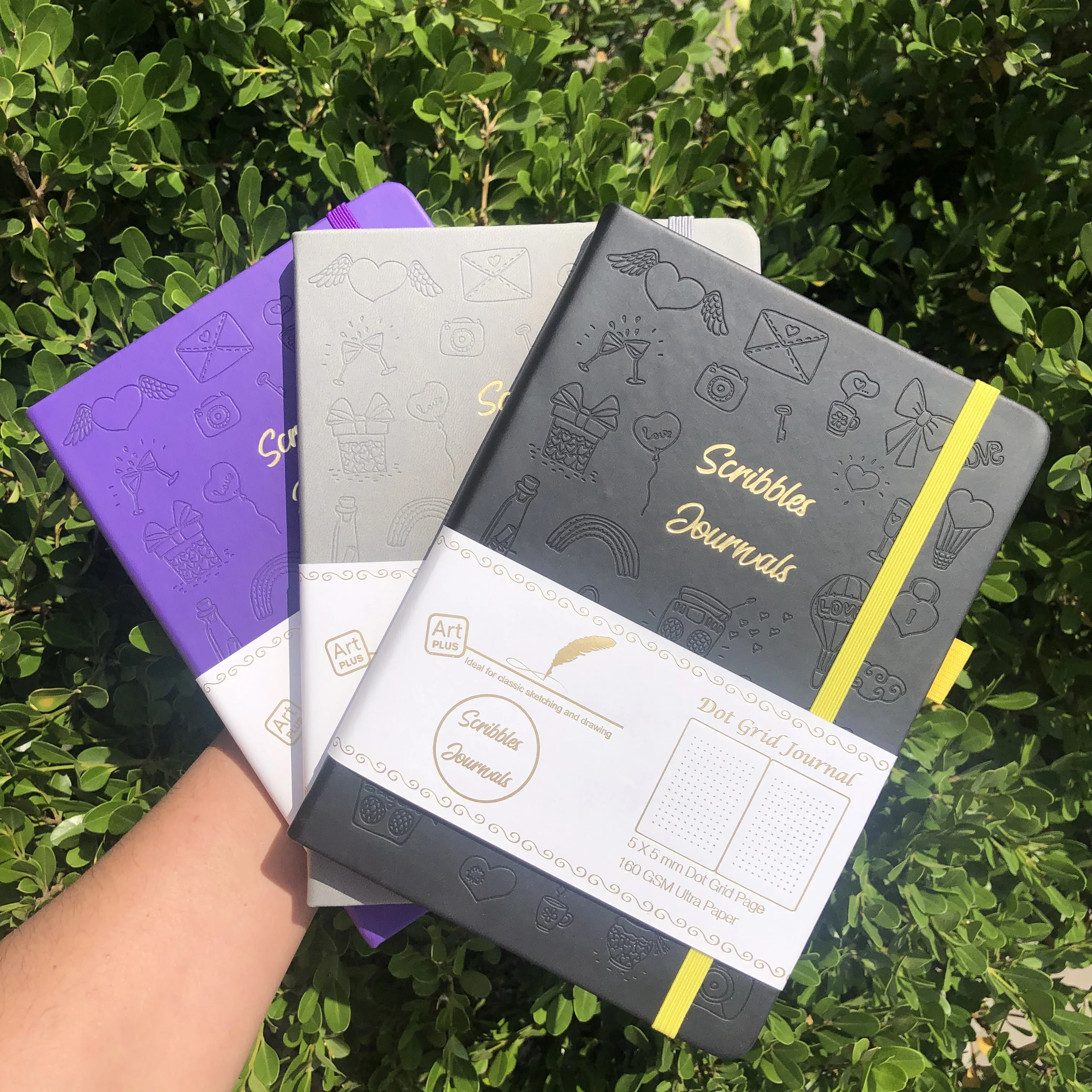 Bujo Dotted Journal Dot Grid Notebook a5 Hardcover Drawing Sketchbook-papel 160 Gsm 160 Páginas
