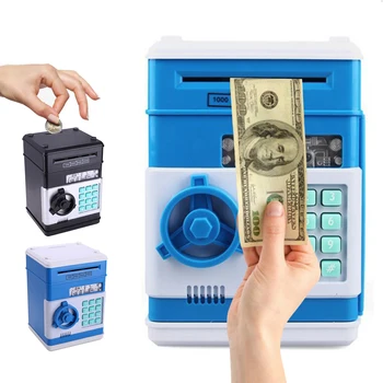 

Electronic Piggy Bank Safe Money Box for Children Digital Coins Cash Saving Safe Deposit ATM Machine Birthday Gift for Kids