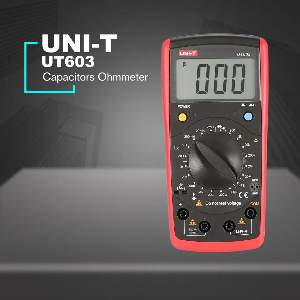 UNI-T UT603 современное сопротивление индуктивности Измеритель Емкости тест ers LCR метр конденсаторы Омметр W hFE диод тест
