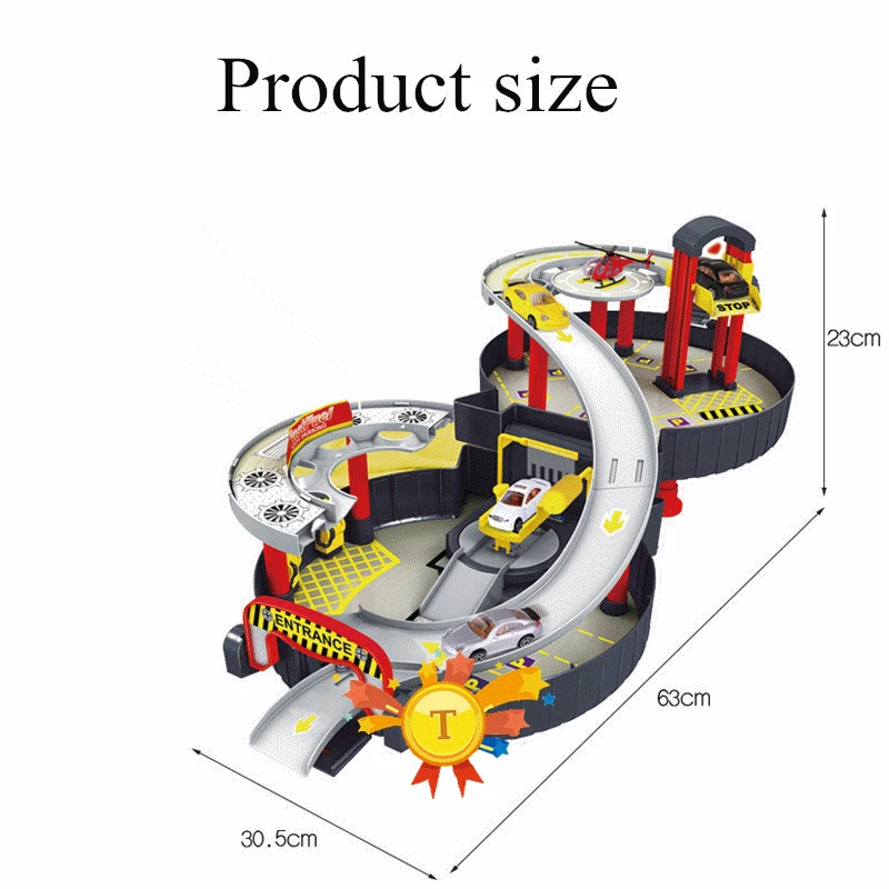 Спиральный роликовый рельс автомобили из сплава Детская городская парковка